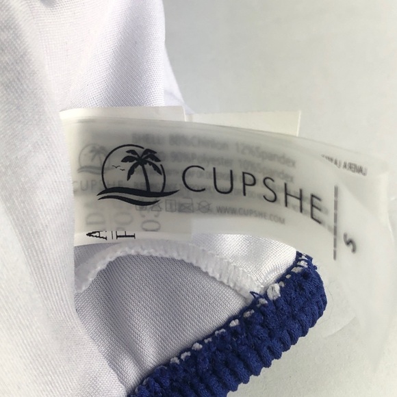 Cupshe Lace Up Bikini Swim Top Blue Small - Picture 7 of 7